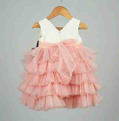 off white yoke with Peach skirt birthday frock for baby girl - Lamiyakidsoff white yoke with Peach skirt birthday frock for baby girlclothingLamiyakids